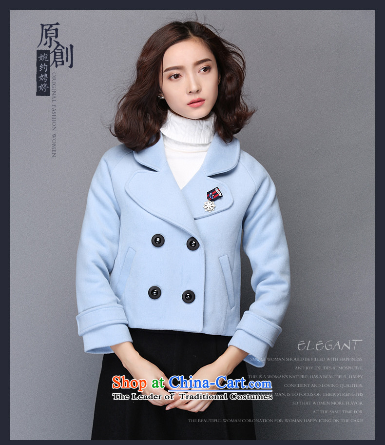The Greek Golden Harvest Year 2015 Van Gogh autumn and winter new sweet temperament pure color large roll collar long-sleeved jacket? female gross distribution  66019 CLIP, light blue M picture, prices, brand platters! The elections are supplied in the national character of distribution, so action, buy now enjoy more preferential! As soon as possible.