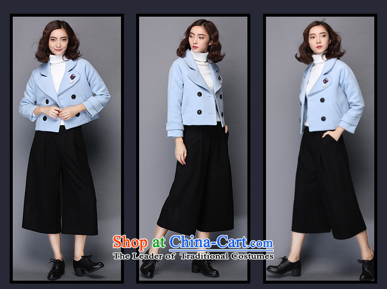 The Greek Golden Harvest Year 2015 Van Gogh autumn and winter new sweet temperament pure color large roll collar long-sleeved jacket? female gross distribution  66019 CLIP, light blue M picture, prices, brand platters! The elections are supplied in the national character of distribution, so action, buy now enjoy more preferential! As soon as possible.