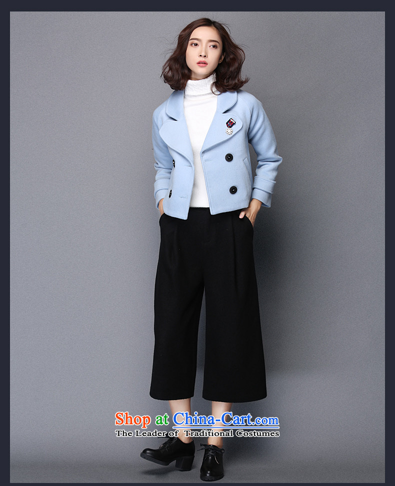 The Greek Golden Harvest Year 2015 Van Gogh autumn and winter new sweet temperament pure color large roll collar long-sleeved jacket? female gross distribution  66019 CLIP, light blue M picture, prices, brand platters! The elections are supplied in the national character of distribution, so action, buy now enjoy more preferential! As soon as possible.
