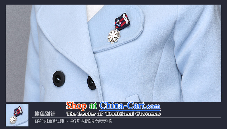 The Greek Golden Harvest Year 2015 Van Gogh autumn and winter new sweet temperament pure color large roll collar long-sleeved jacket? female gross distribution  66019 CLIP, light blue M picture, prices, brand platters! The elections are supplied in the national character of distribution, so action, buy now enjoy more preferential! As soon as possible.