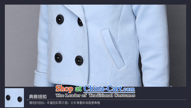 The Greek Golden Harvest Year 2015 Van Gogh autumn and winter new sweet temperament pure color large roll collar long-sleeved jacket? female gross distribution  66019 CLIP, light blue M picture, prices, brand platters! The elections are supplied in the national character of distribution, so action, buy now enjoy more preferential! As soon as possible.
