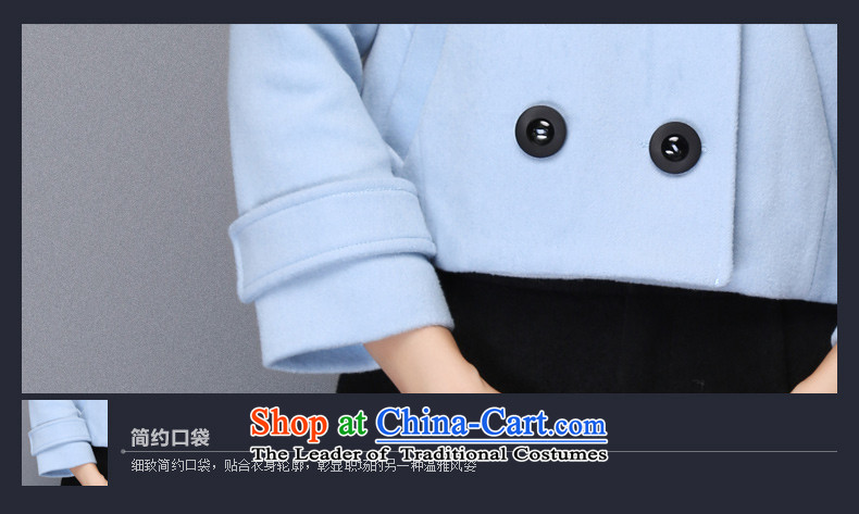 The Greek Golden Harvest Year 2015 Van Gogh autumn and winter new sweet temperament pure color large roll collar long-sleeved jacket? female gross distribution  66019 CLIP, light blue M picture, prices, brand platters! The elections are supplied in the national character of distribution, so action, buy now enjoy more preferential! As soon as possible.
