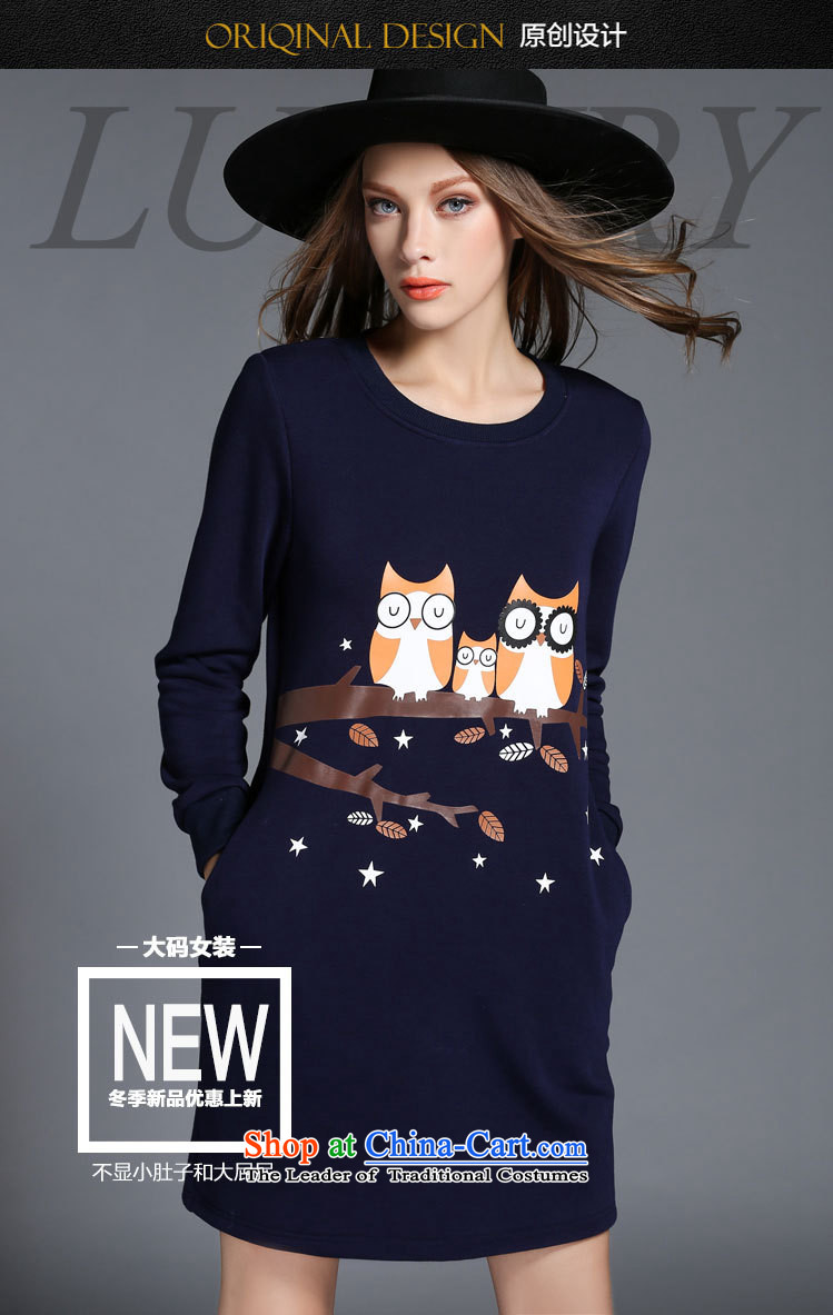The Europe and improving access 2015 autumn and winter new larger female animal fat mm long-sleeved the stamp lint-free Thick coated dresses Z-2131 blue 2XL Photo, prices, brand platters! The elections are supplied in the national character of distribution, so action, buy now enjoy more preferential! As soon as possible.