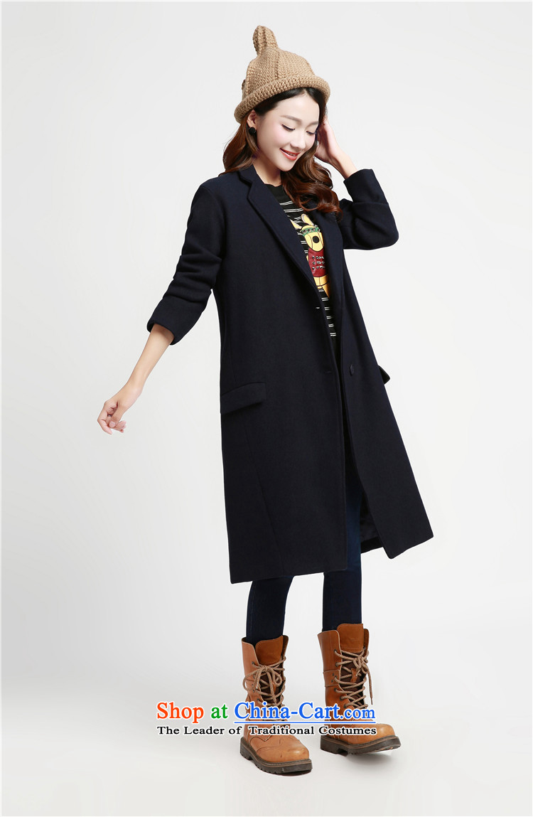 Arpina son gross is 莜 jacket coat female Korean version of the long winter 2015 new women's winter coats on this new color navy L picture, prices, brand platters! The elections are supplied in the national character of distribution, so action, buy now enjoy more preferential! As soon as possible.