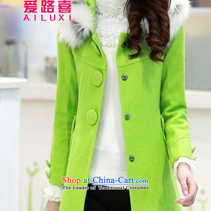 Love Road The gross-hi? girls jacket long 2015 autumn and winter new Korean Sau San with cap for video terminal on the Nagymaros forever thin a wool coat green XXL, love road-hee (AILUXI) , , , shopping on the Internet
