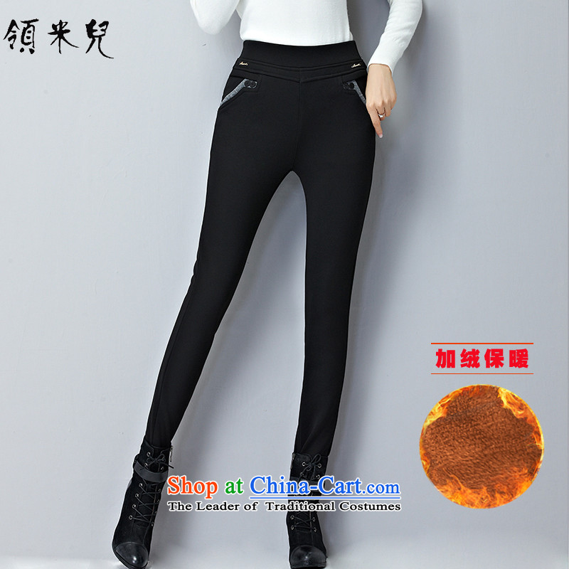 For M-? Large 2015 Fall_Winter Collections for women to new xl casual pants and lint-free Thick coated trousers Y1334 Sau San?3XL black
