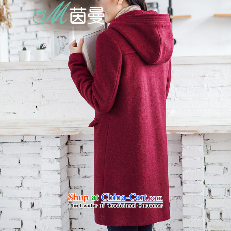Athena Chu Cayman 2015 winter clothing new national embroidered cap long)?? dark red jacket coat Athena Chu (M) has been pressed on INMAN, DIRECTOR Shopping