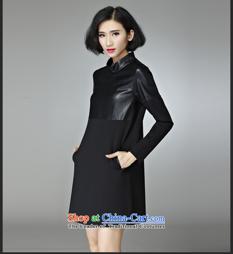 The Eternal-soo to xl women's dresses 2015 Fall/Winter Collections Korean temperament and stylish collar thick, Hin thin new fat mm sister skirt a black long-sleeved XL Photo, prices, brand platters! The elections are supplied in the national character of distribution, so action, buy now enjoy more preferential! As soon as possible.