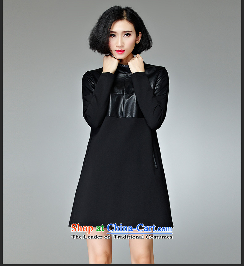 The Eternal-soo to xl women's dresses 2015 Fall/Winter Collections Korean temperament and stylish collar thick, Hin thin new fat mm sister skirt a black long-sleeved XL Photo, prices, brand platters! The elections are supplied in the national character of distribution, so action, buy now enjoy more preferential! As soon as possible.