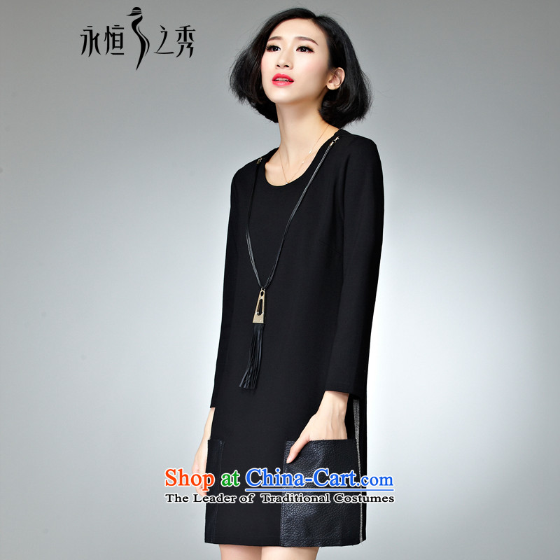 The Eternal-soo to xl women's dresses 2015 Fall/Winter Collections of new products on the Korean version of SISTER mm thick, Hin thin long-sleeved T-shirt, autumn and winter dresses black 3XL, eternal Soo , , , shopping on the Internet