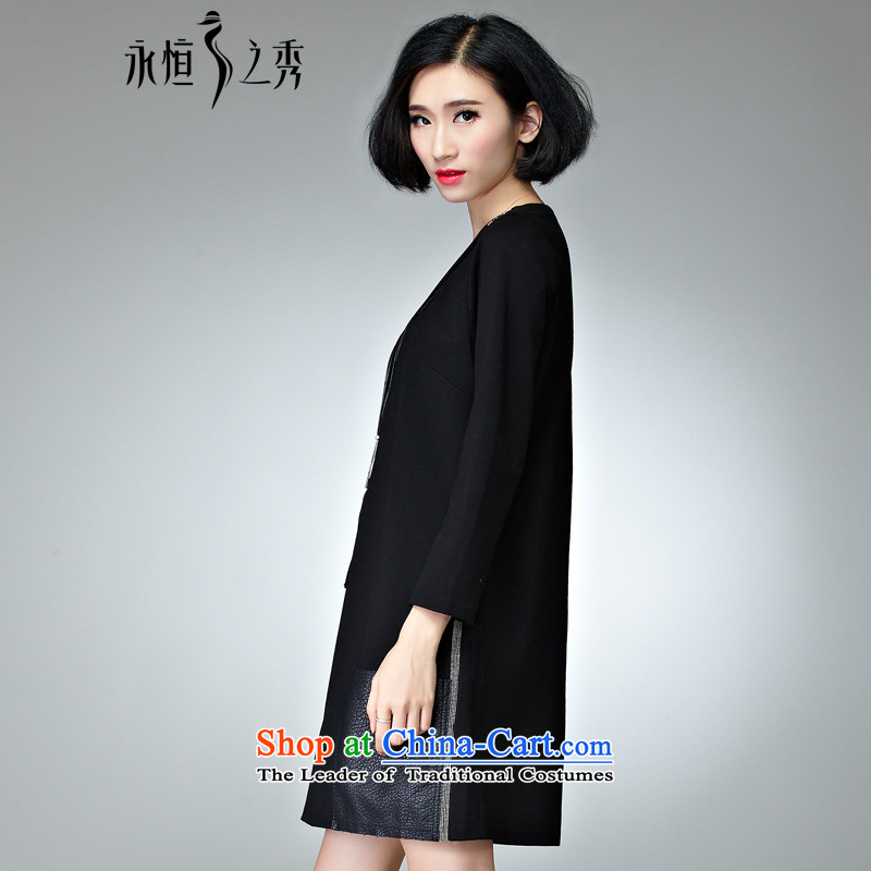 The Eternal-soo to xl women's dresses 2015 Fall/Winter Collections of new products on the Korean version of SISTER mm thick, Hin thin long-sleeved T-shirt, autumn and winter dresses black 3XL, eternal Soo , , , shopping on the Internet