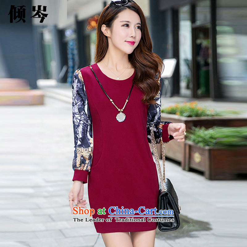 In the winter of 2015, Shum dumping new women's thick MM to xl stylish temperament stitching gross stamp? The lint-free thick dresses 881# wine red XXXXL recommendations 138-148, dumping Cen (QINGCEN) , , , shopping on the Internet