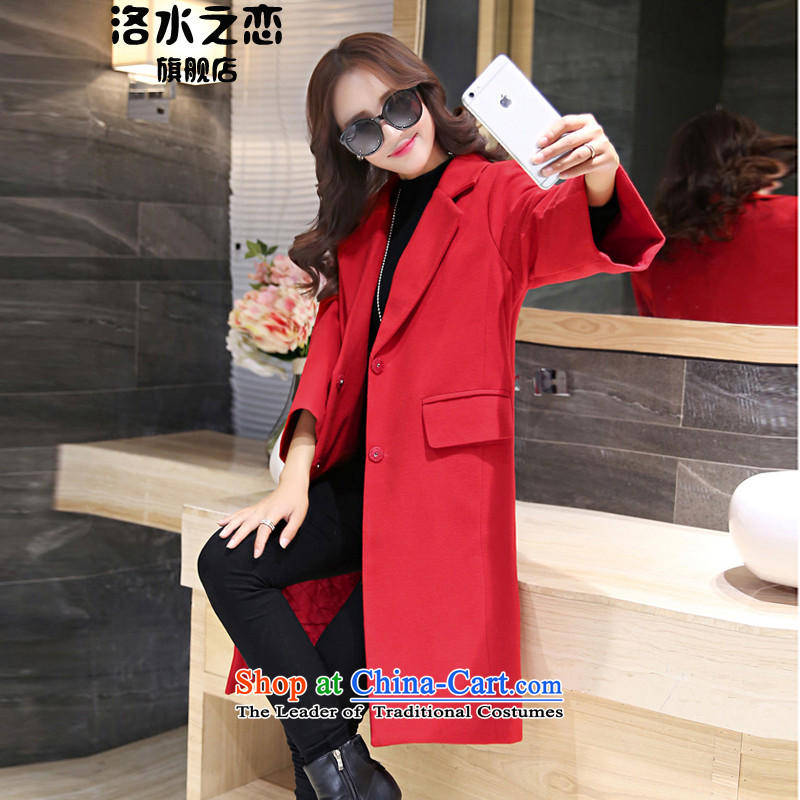 The water of the gross coats female 2015 Autumn? for women of autumn and winter, Korean big Stylish coat Women?   Gross RED?M