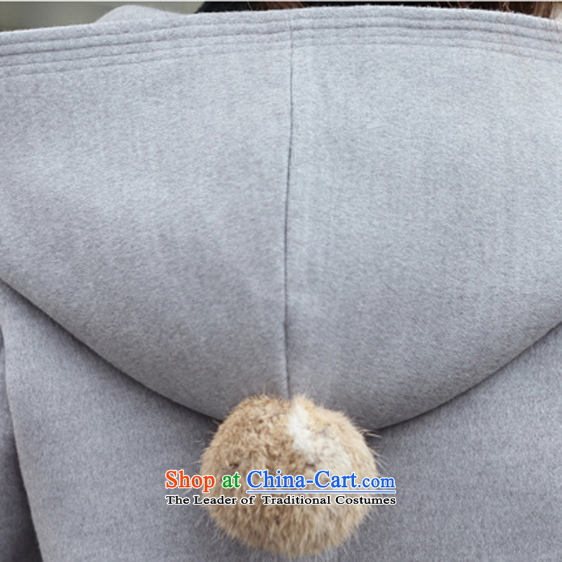 The water of the gross coats female 2015 Autumn? for women of autumn and winter stylish high card is a true gross Korean female jacket is   Gross Light Gray M4 Water Love , , , shopping on the Internet
