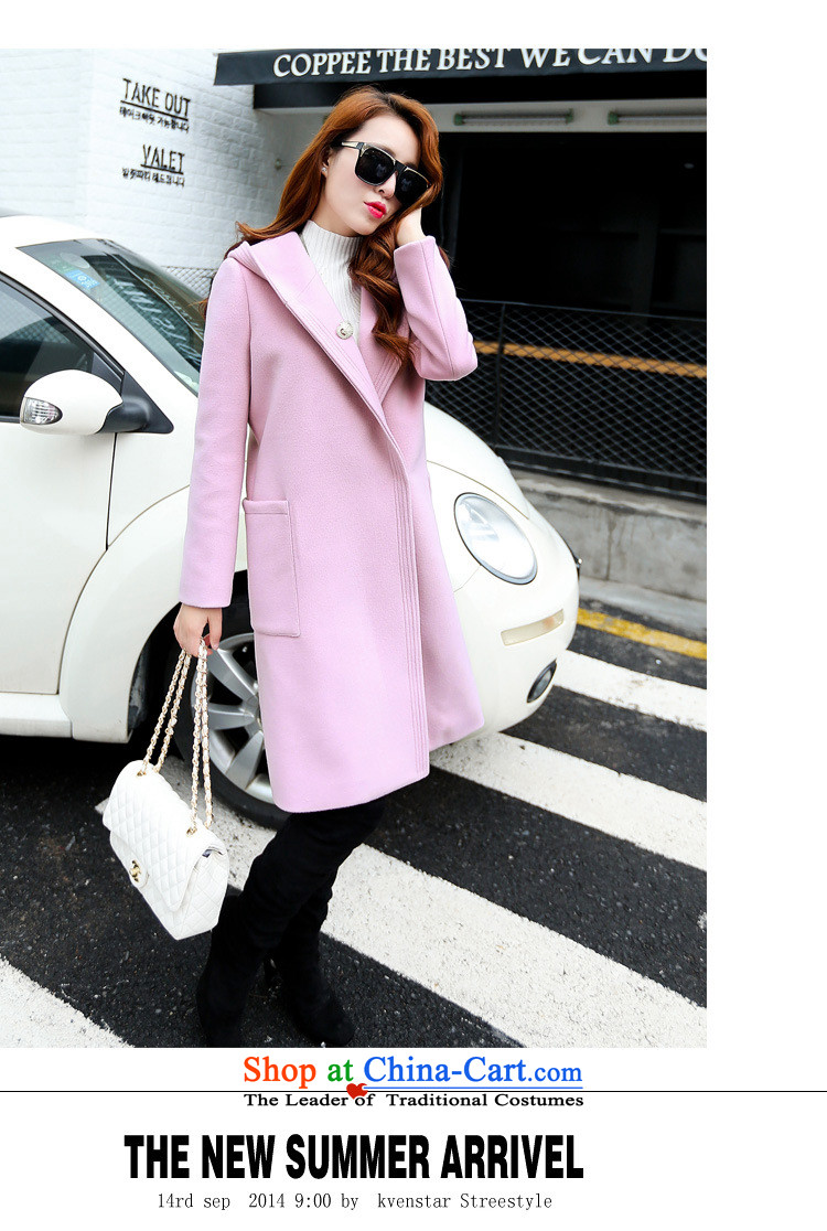 Korean figure Connie autumn and winter 2015 new products in the jacket can Ms. gross long coats Korean version of this small wind Sau San with cap-wool coat thick video thin? a wool coat pink M picture, prices, brand platters! The elections are supplied in the national character of distribution, so action, buy now enjoy more preferential! As soon as possible.