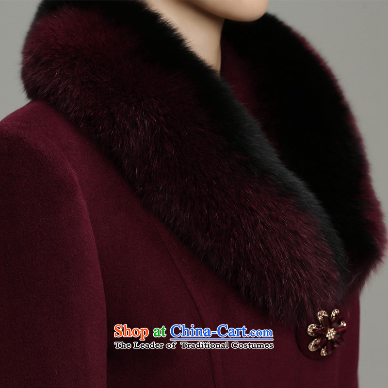 Yet 湲 winter clothing new 2015 non-Cashmere wool washable wool coat fox female Korean Sau San Mao jacket blue  3XL135-145?, yet 湲 shopping on the Internet has been pressed.