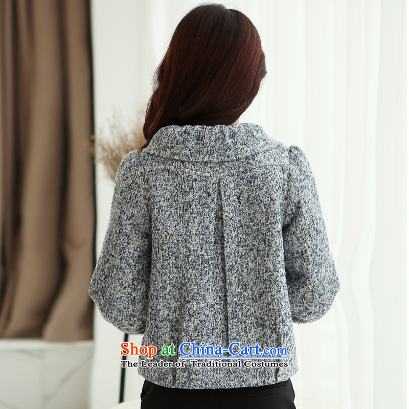 My Lai Chun-hsiang 2015 small wind dolls collar gross jacket Korean? the new short-sleeved wool, 9 female MW8801 gray T-shirt? M My Lai-hyang (meilaixiang) , , , shopping on the Internet