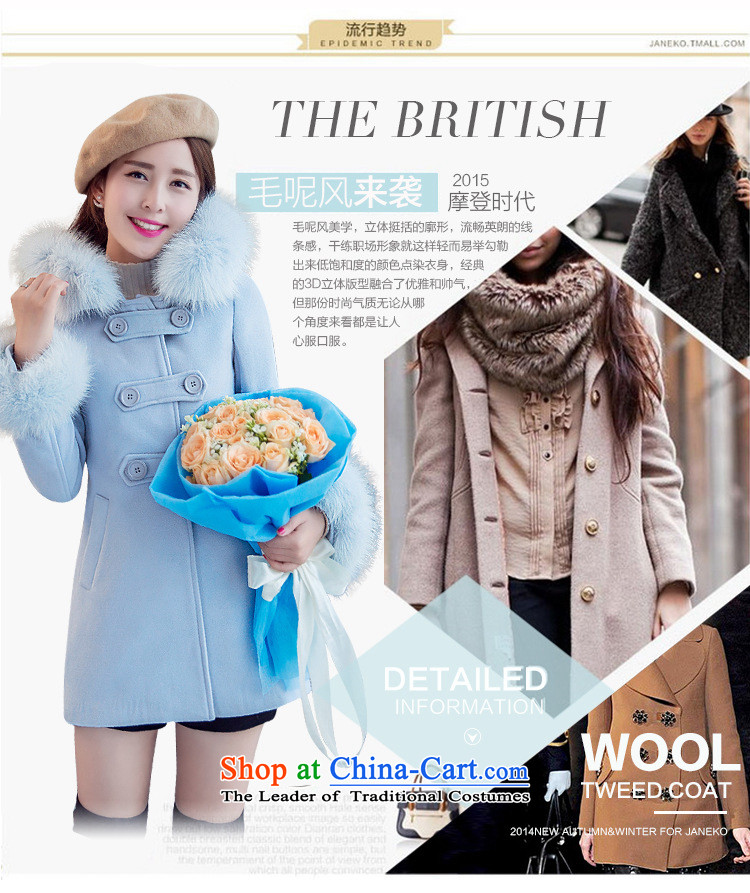 Korean figure Connie Winter 2015 new sweet scent of small wind jacket girl in gross? Long Korean large Sau San female thick fox gross collar cap pink coat Blue M pictures?, prices, brand platters! The elections are supplied in the national character of distribution, so action, buy now enjoy more preferential! As soon as possible.