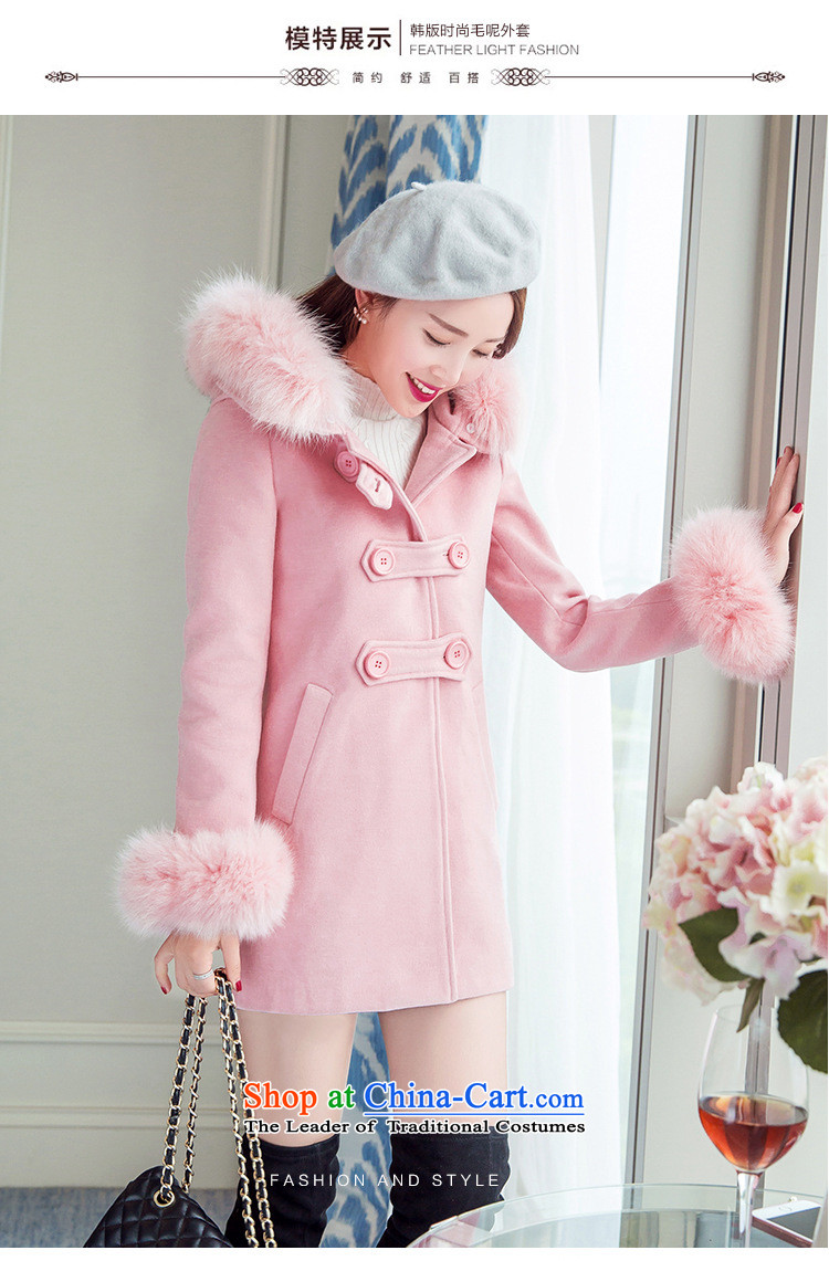 Korean figure Connie Winter 2015 new sweet scent of small wind jacket girl in gross? Long Korean large Sau San female thick fox gross collar cap pink coat Blue M pictures?, prices, brand platters! The elections are supplied in the national character of distribution, so action, buy now enjoy more preferential! As soon as possible.