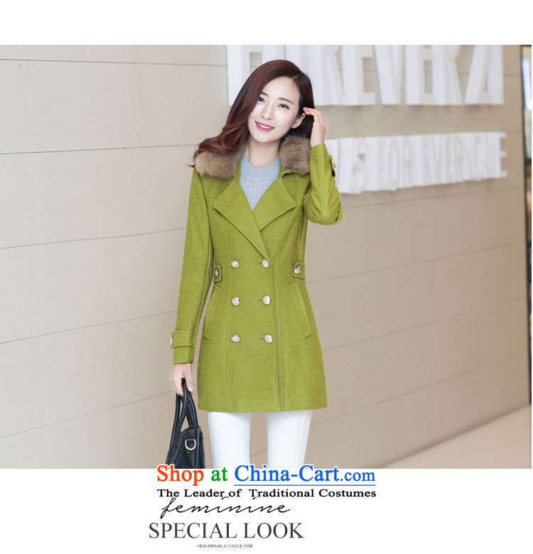 Bai bidding disarmament autumn and winter new gross girls jacket? Long pure color a wool coat Korean female graphics thin Sau San? coats female light blue L picture, prices, brand platters! The elections are supplied in the national character of distribution, so action, buy now enjoy more preferential! As soon as possible.