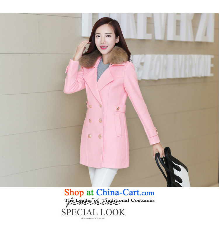 Bai bidding disarmament autumn and winter new gross girls jacket? Long pure color a wool coat Korean female graphics thin Sau San? coats female light blue L picture, prices, brand platters! The elections are supplied in the national character of distribution, so action, buy now enjoy more preferential! As soon as possible.
