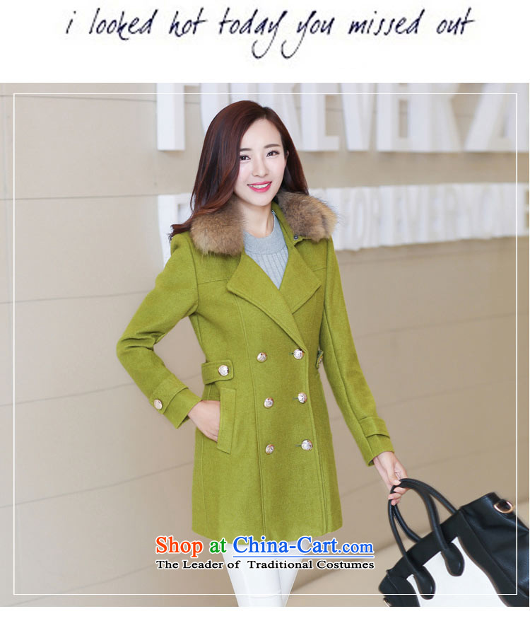 Bai bidding disarmament autumn and winter new gross girls jacket? Long pure color a wool coat Korean female graphics thin Sau San? coats female light blue L picture, prices, brand platters! The elections are supplied in the national character of distribution, so action, buy now enjoy more preferential! As soon as possible.