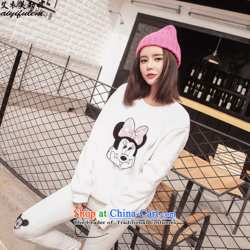 To increase the number of ladies sweater pants, forming the two kits for autumn and winter by replacing the thick wool leisure, sports wear white 5XL, HIV Yi burfitt be , , , shopping on the Internet