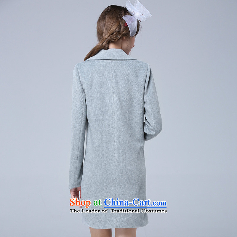 Rui Mei to large 2015 Fall/Winter Collections for women to increase the new liberal larger twill gross Wind Jacket coat? In long N1321 3XL, light gray, US-RIUMILVE) , , , shopping on the Internet