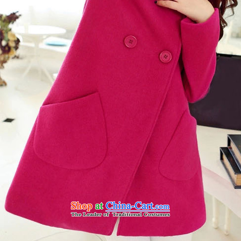 Install the latest autumn and winter COCOOKIKI2015 of leisure loose coat in gross? long hair female Korean jacket will be red xl,cocookiki,,, CC013 shopping on the Internet