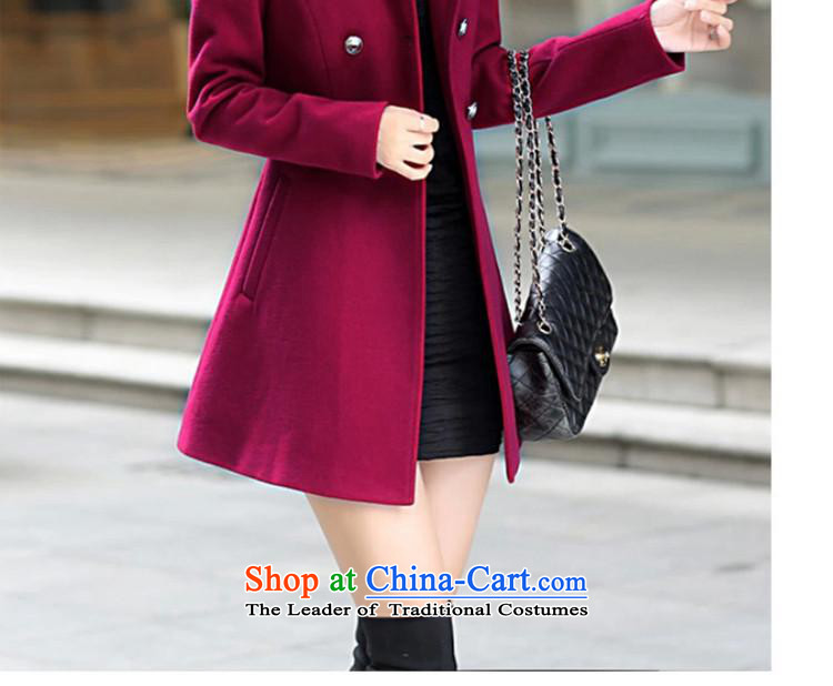 Morcar Connie snow 2015 autumn and winter, Korean fashion in the long graphics thin coat lady jacket wine red S picture, prices, brand platters! The elections are supplied in the national character of distribution, so action, buy now enjoy more preferential! As soon as possible.
