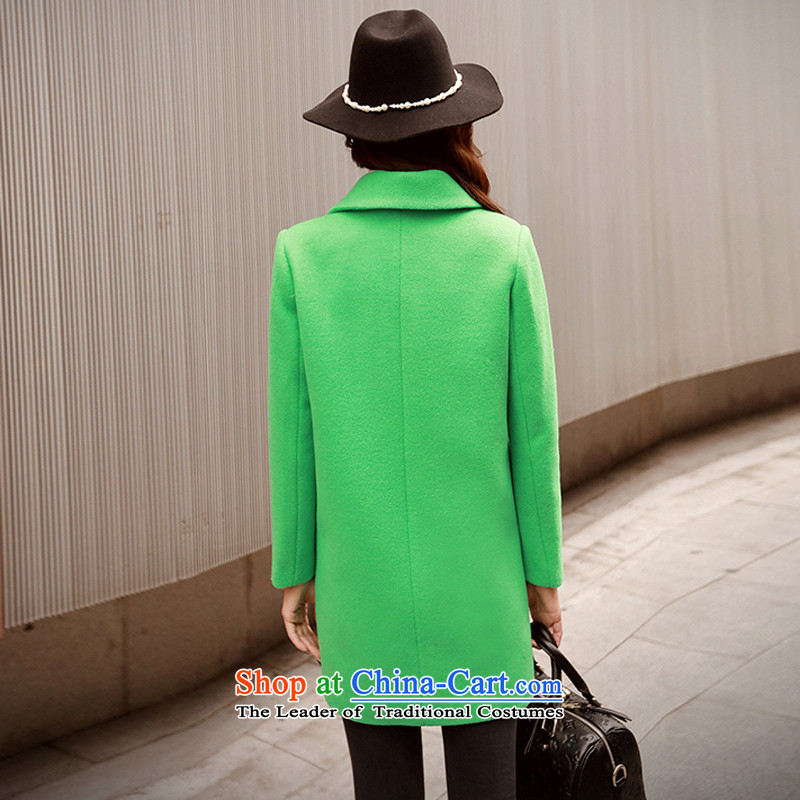  The new 2015 also hailed the autumn and winter coats girl in a long, thick, OL minimalist wool coat T870? The red color (known repute XL, color) , , , shopping on the Internet