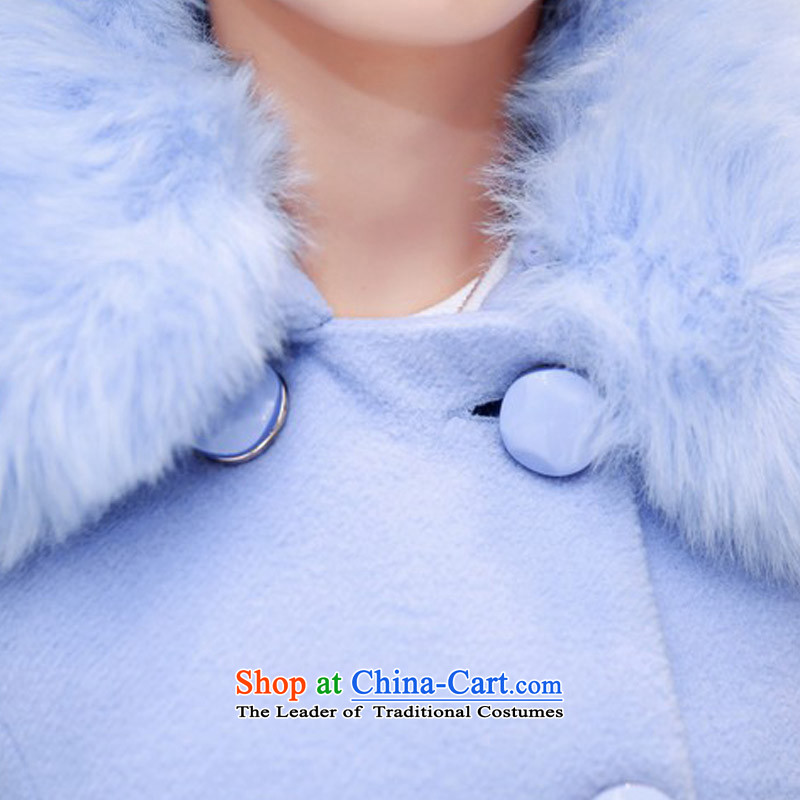 Are You Yi Girls in gross? jacket long wave autumn and winter 2015 winter clothing new Korean women's gross for coats DYN581? aqua-blue XL, are you yi shopping on the Internet has been pressed.
