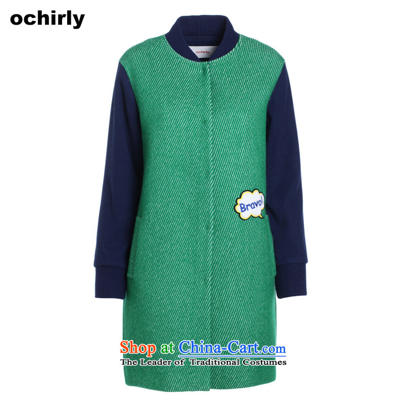When the Euro 2015 Power ochirly new female winter clothing cartoon stitching in long baseball? jacket 1154340250 gross Xs(155/80a), 510 Europe, Green Power (ochirly) , , , shopping on the Internet