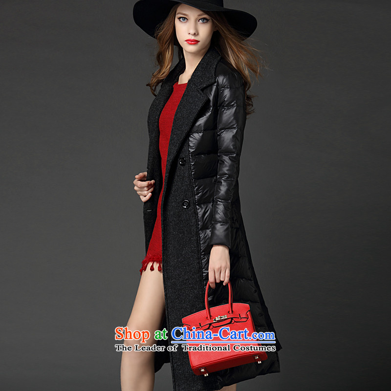 The Director of the Europe and women XL 2015 winter clothing new stylish mm thick stitching wild in the thick long warm downcoat 5058 Black pre-sale 25 shipping large 3XL around 922.747, of 160 staff (smeilovly) , , , shopping on the Internet