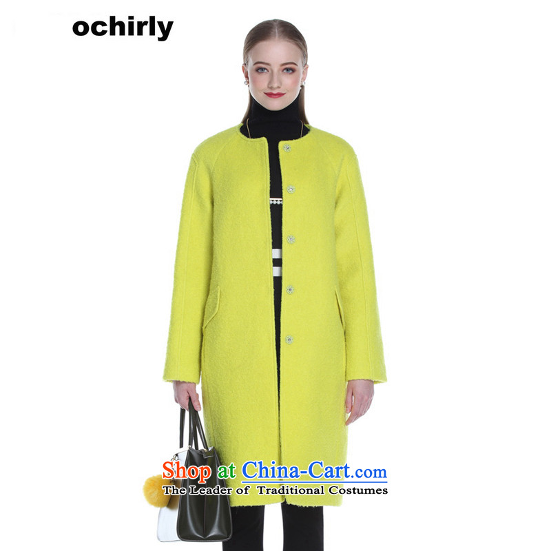 When the Euro 2015 Power ochirly new female winter clothing in round-neck collar loose long hairs? overcoat 1154341600 Yellow Xs_155_80a_ 410