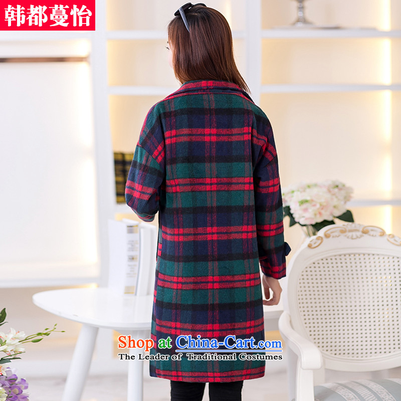 Korea has Golden Harvest autumn and winter 2015 Selina Chow Gross Korean female coat? latticed long jacket, blue, XL, Korea 55346 are Overgrown Tomb Selina Chow shopping on the Internet has been pressed.