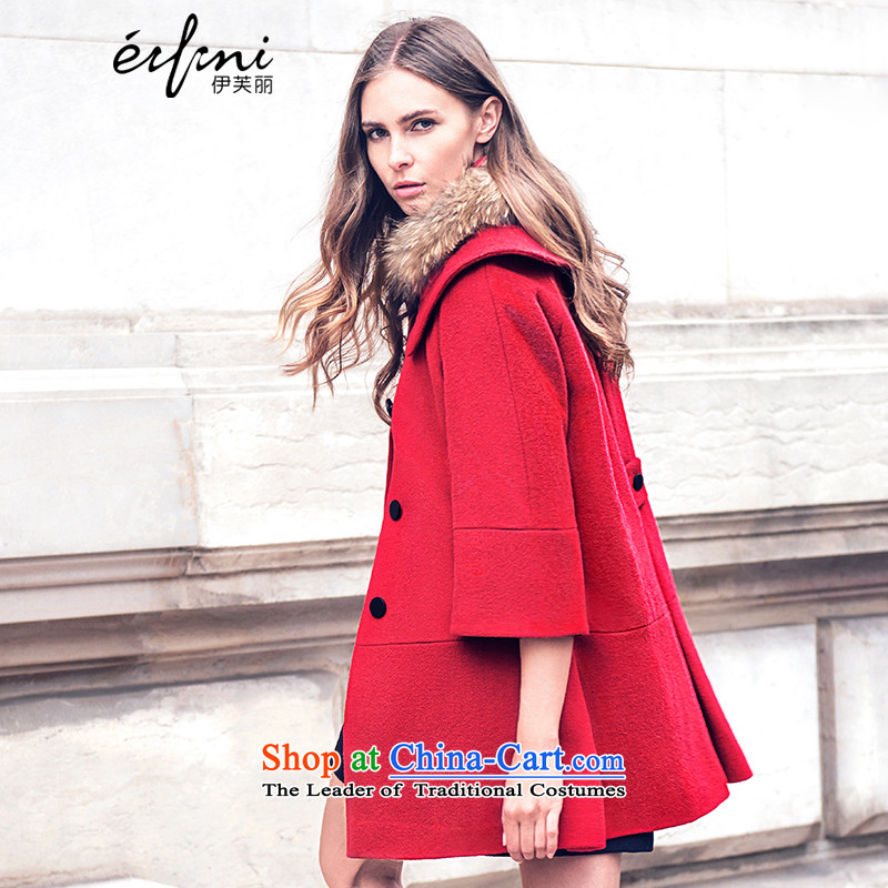 El Boothroyd 2015 winter clothing new Korean version of the long hair? jacket female woolen coat 6580847203  of red, Lai (eifini) , , , shopping on the Internet
