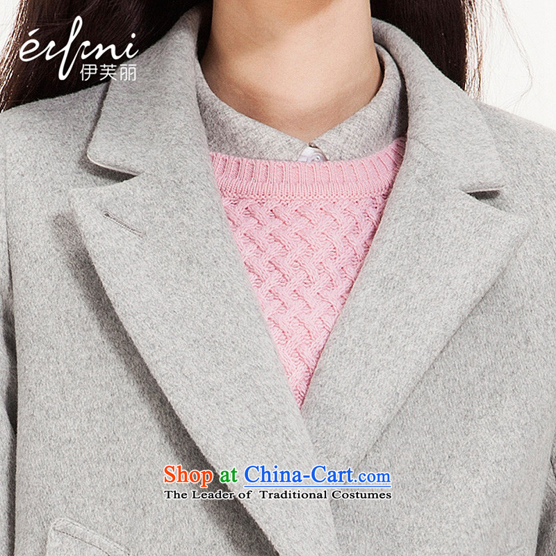 Of the 2015 winter clothing new Lai) long hair? jacket lapel woolen coats female 6580847207? of light gray, Lai (eifini) , , , shopping on the Internet