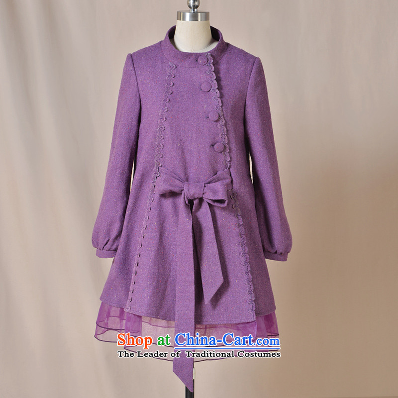 Fireworks ironing new women's autumn 2015 replacing long-sleeved lanterns cuff solid color graphics thin hair? The first snow jacket purple L, fireworks hot spot shopping on the Internet has been pressed.