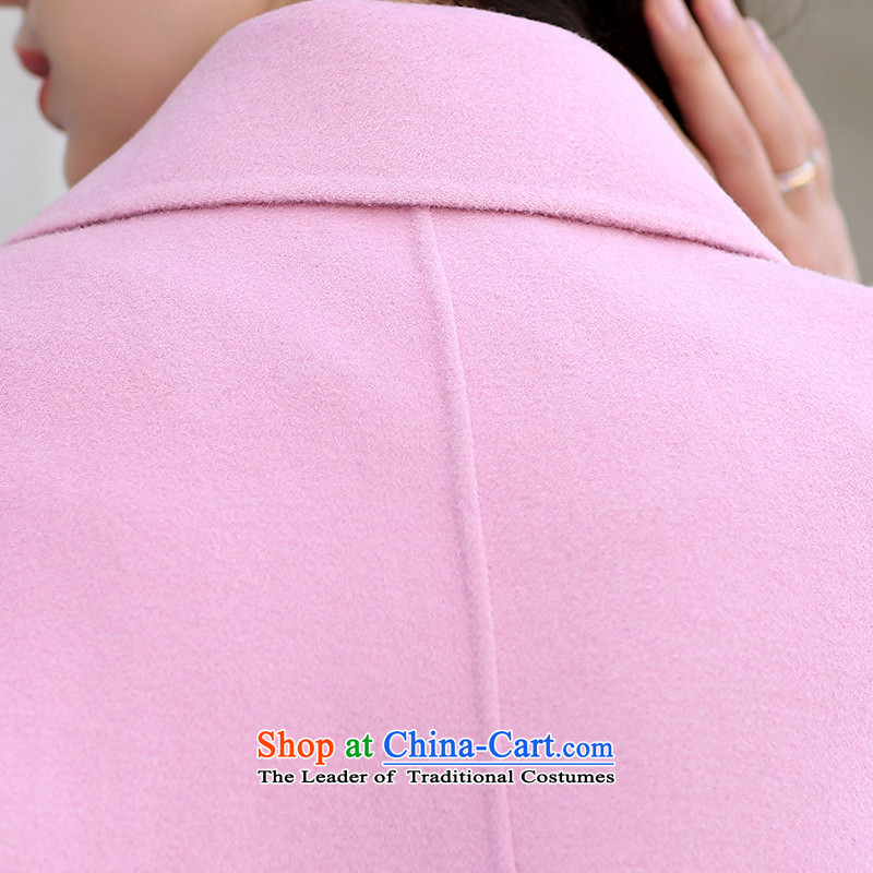 Estimated Pei-sided wool coats that long? female wool coat the auricle-straight hair? Korean female jacket pink M Ho Pei (lanpei) , , , shopping on the Internet