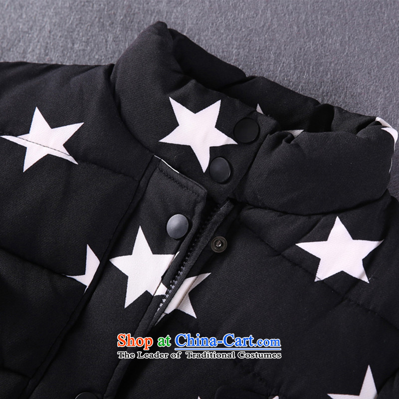 The South Island of New Ultra large wind 2015 Code women thick mm thin graphics winter stars long-sleeved shirt thoroughly female cotton coat jacket picture black large 3XL, code South Island wind shopping on the Internet has been pressed.