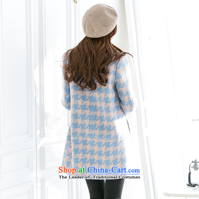 One meter Sunshine 2015 autumn and winter new women's double-ni-jacket coat version won long Chidori-thick hair? coats of female pink chidori, M, a meter sunshine shopping on the Internet has been pressed.