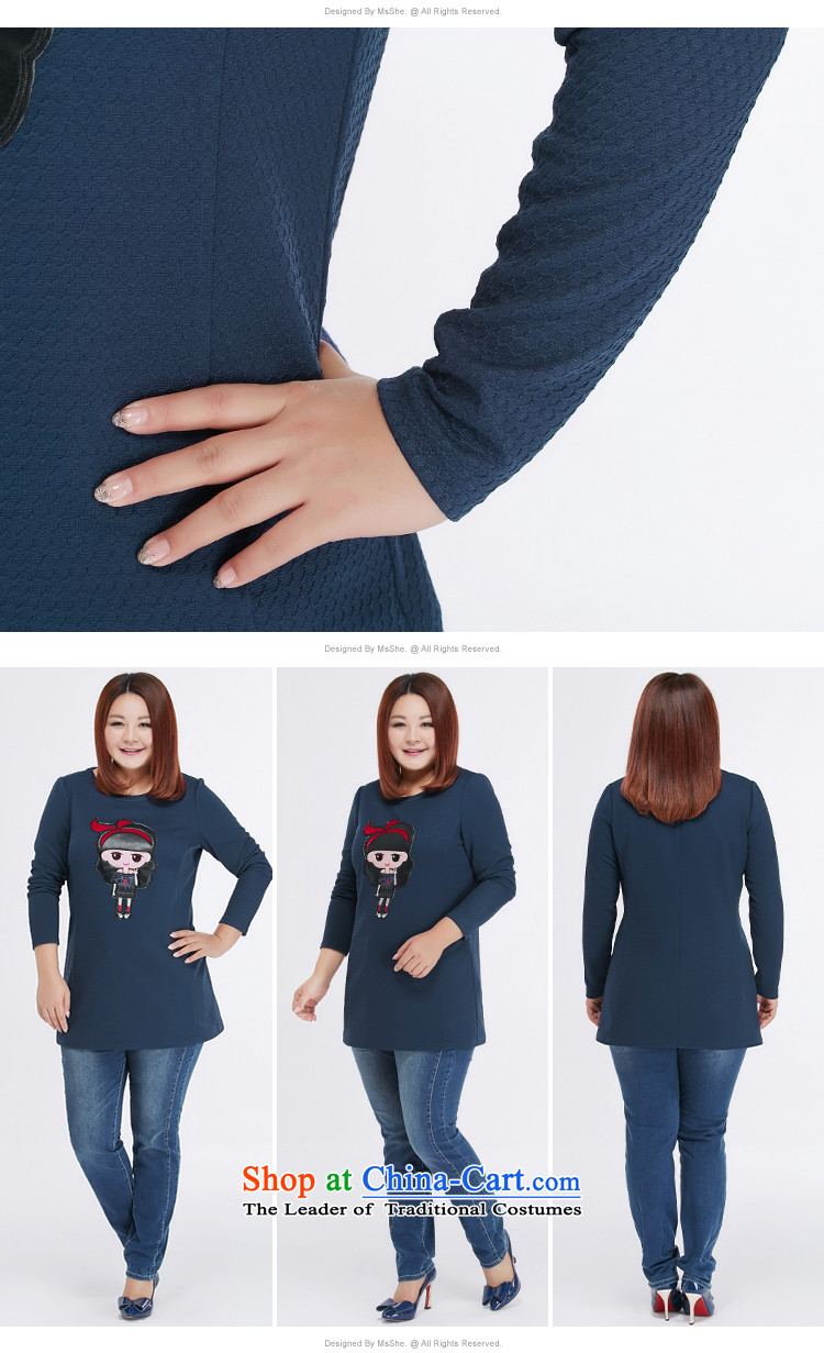 To increase the number msshe women 2015 new fall inside the round-neck collar cartoon long-sleeved shirt 10 380 places skirt MM thick blue 4XL Photo, prices, brand platters! The elections are supplied in the national character of distribution, so action, buy now enjoy more preferential! As soon as possible.