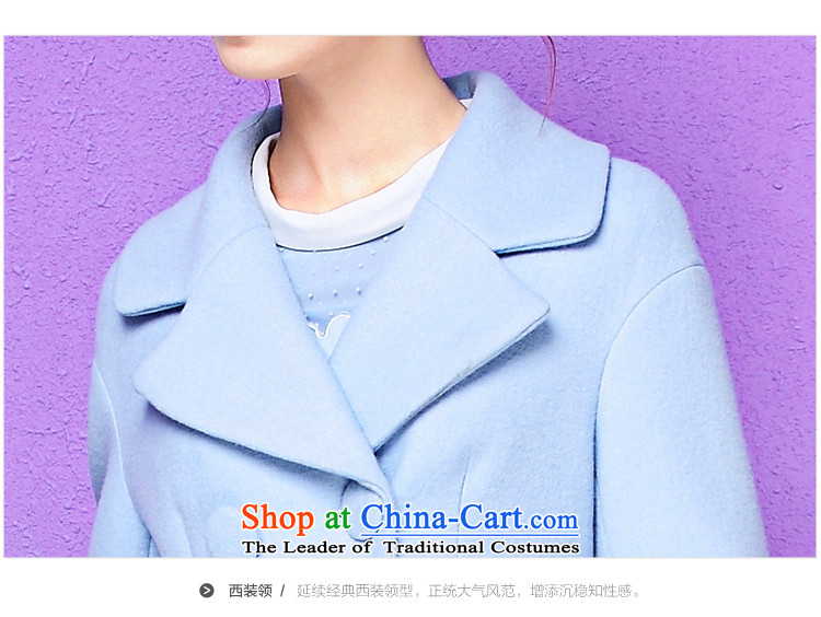 The Secretary for Health-care 2015 Ms. OSCE autumn and winter new wool long-sleeved minimalist pure color in the long hair of Sau San? jacket 10005 light blue L picture, prices, brand platters! The elections are supplied in the national character of distribution, so action, buy now enjoy more preferential! As soon as possible.