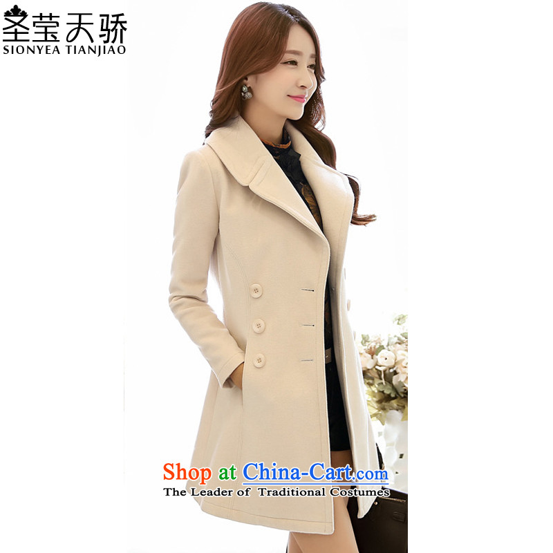 The holy day average 2015 Ying autumn and winter load new small wind Korean Heung-jacket in gross so long a wool coat women Sau San S579 Opal San Ying-day average, L, , , , shopping on the Internet