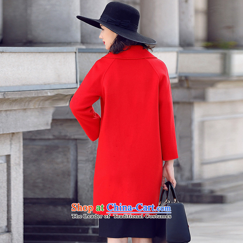 Ho Pui 2015 autumn and winter new cocoon-sided flannel wool a wool coat girl in long hair red jacket XL, evaluation? (lanpei Pei) , , , shopping on the Internet