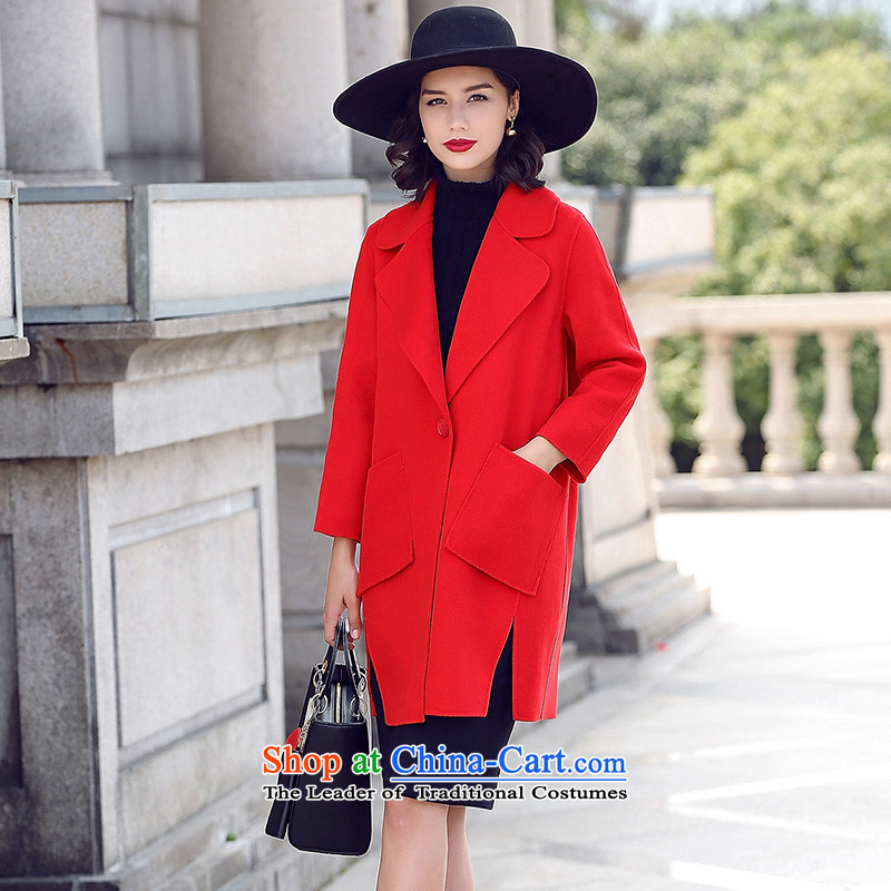 Ho Pui 2015 autumn and winter new cocoon-sided flannel wool a wool coat girl in long hair red jacket XL, evaluation? (lanpei Pei) , , , shopping on the Internet