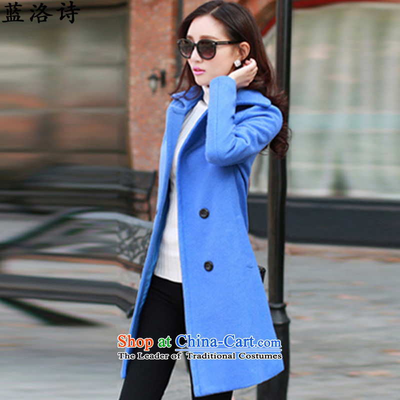 Blue4 poetry 2015 autumn and winter jackets women's gross?   in the Korean version of coats long)? sub-jacket , blue, L, Blue Poetry , , , shopping on the Internet