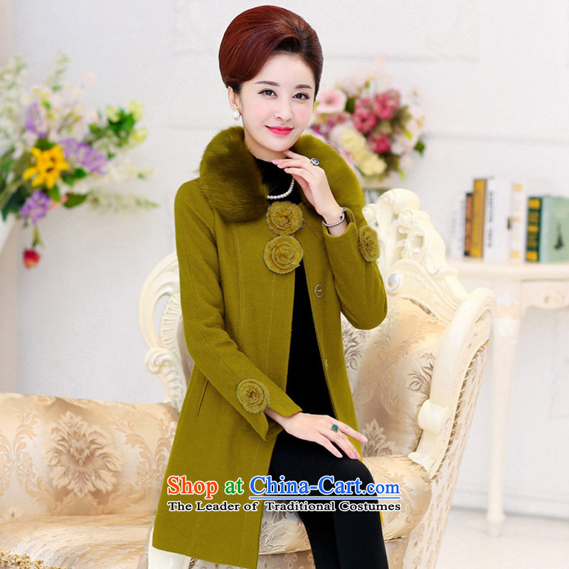 1468#2015 autumn and winter new women's decoration. long wool coat Portuguese mentioned green? XXL, Cheuk-yan Yi Yan Shopping on the Internet has been pressed.