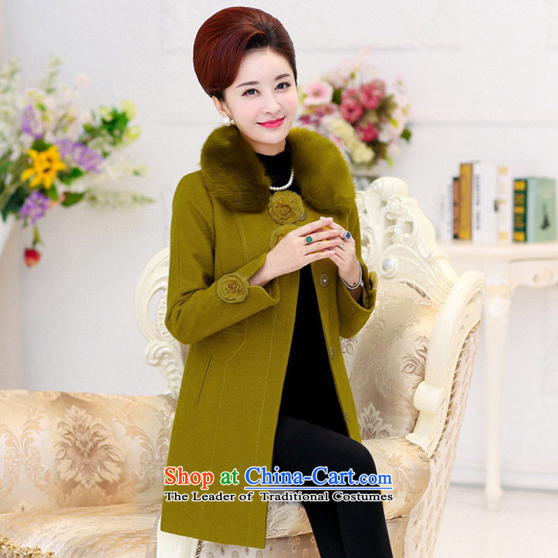 1468#2015 autumn and winter new women's decoration. long wool coat Portuguese mentioned green? XXL, Cheuk-yan Yi Yan Shopping on the Internet has been pressed.
